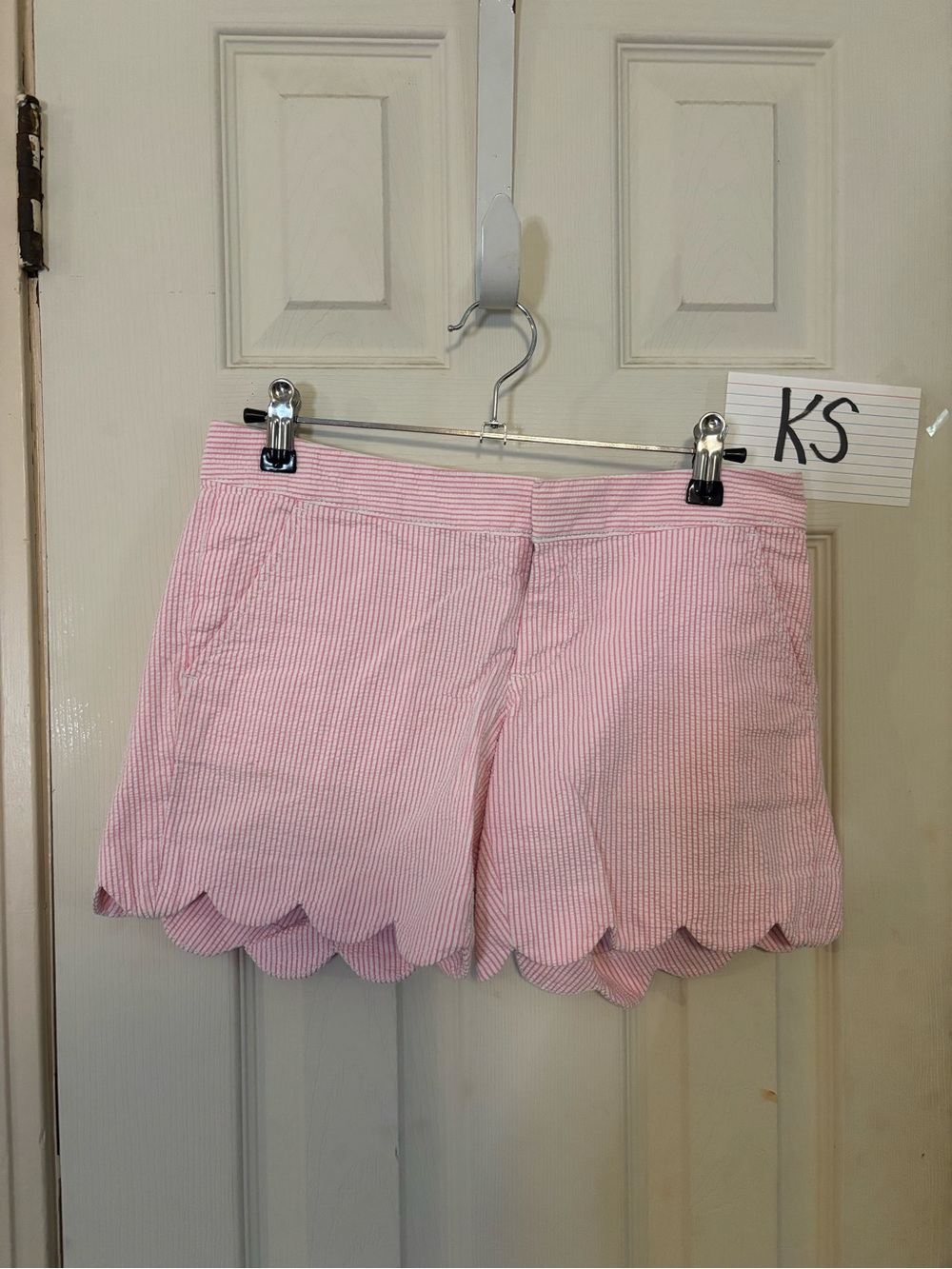 Lilly Pulitzer Pink Striped Scallop Hem High Waist Shorts